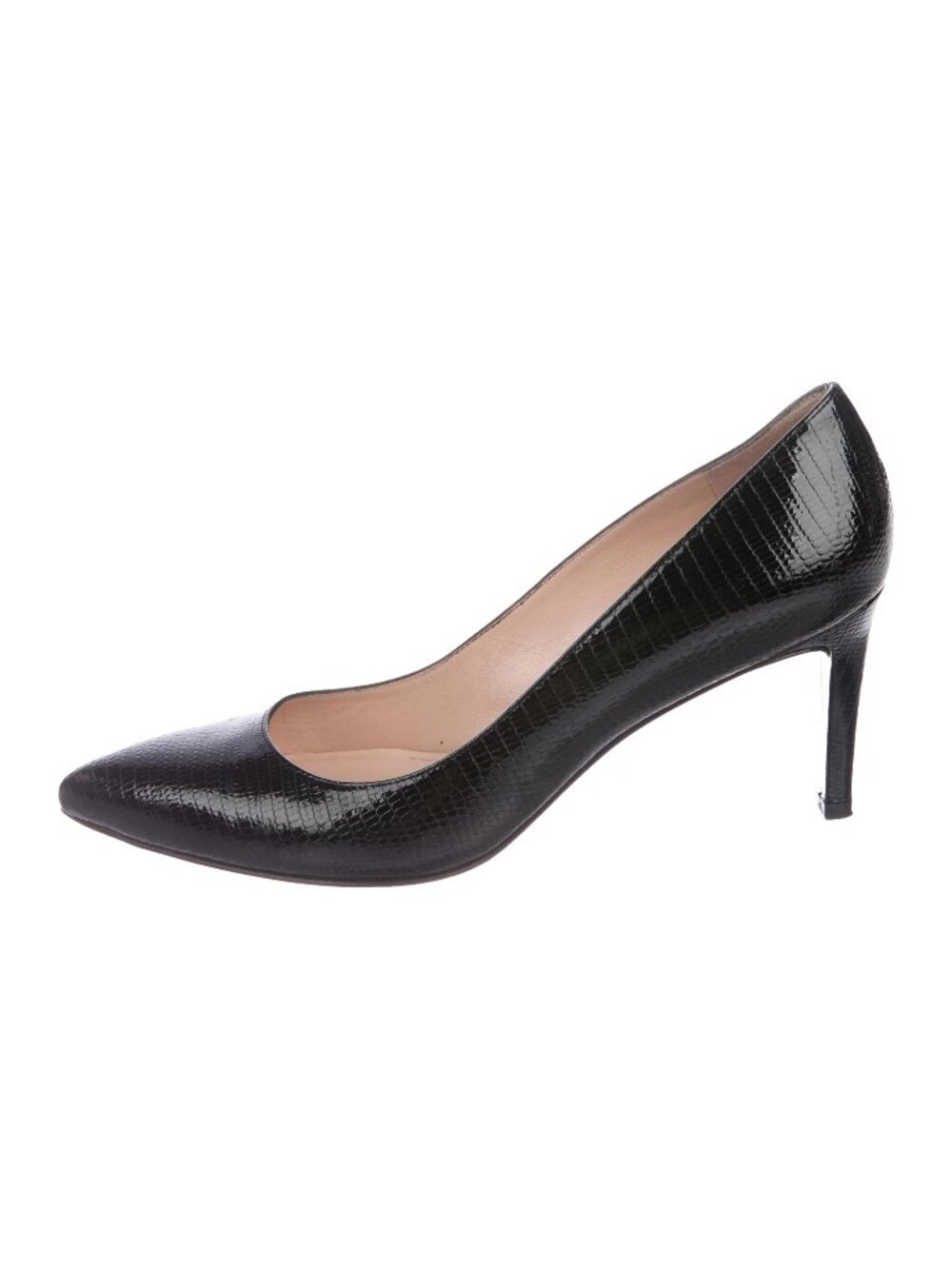 Stuart Weitzman Black Embossed Patent Leather Pumps Size 10